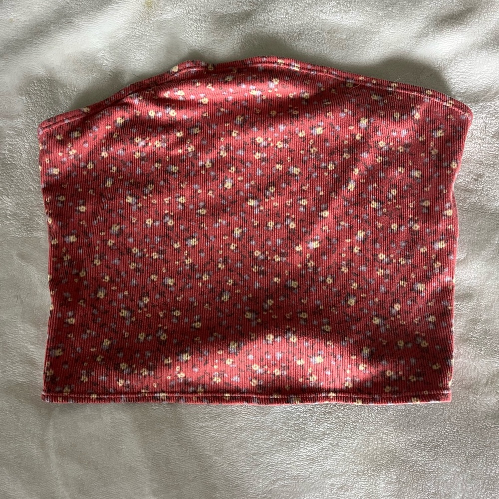 Floral Red Tube Top